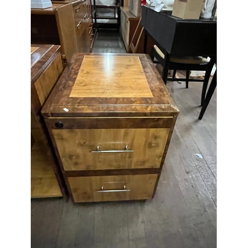 196 - Burr walnut style sideboard & matching filing cabinet.