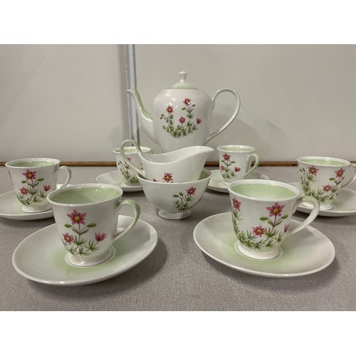 290 - 15 piece Tuscan 'Meadow sweet' coffee set.