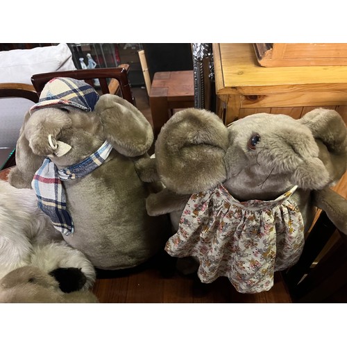 311 - Selection of vintage soft toys to include Large dog & teddys etc.