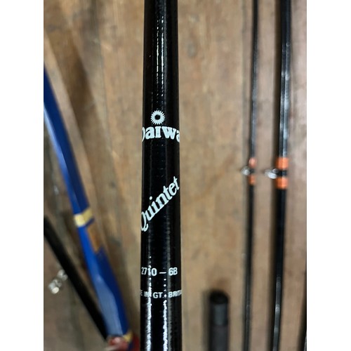 397 - Spirit of Air 4 meter fishing pole, Daiwa quintet fishing rod along with Dunmark bow.