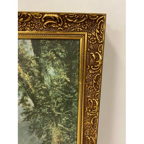 419 - Gilt framed print of Salisbury Cathedral by John Constable. 22.5