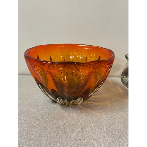 460 - 2 bohemian glass bowls