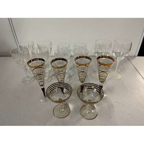 595 - selection of glass & crystal glass ware