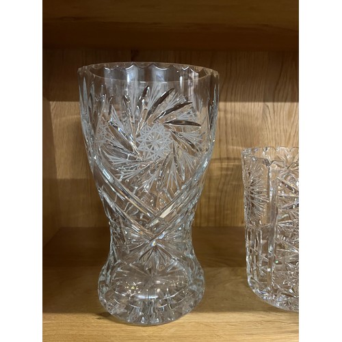 340 - Selection of crystal to include large vase 12