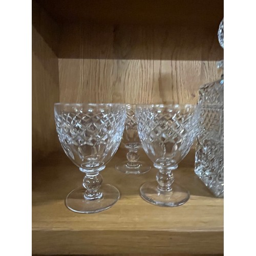 349 - Selection of crystal to include whisky decanter, 6 glasses & ice bucket.