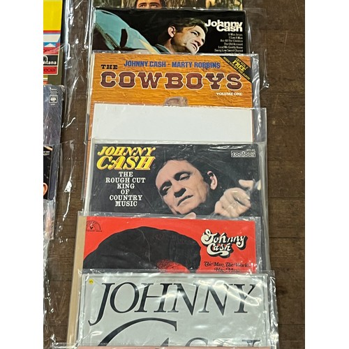 250 - Selection of Johnny Cash vinyl record albums to include Star Portrait, Ring of fire & Sunday down So... 