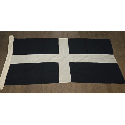 176 - Large Cornwall woven flag, hand sewn, stamped Cornwall  possibly early 1900s, 76