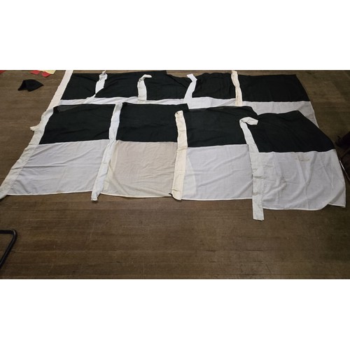 321 - 10 Black & white hand sewn flags. Possibly Pahang Malaysia flag.