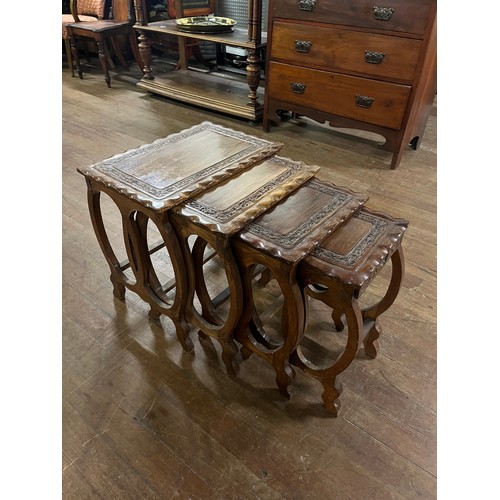 203 - set of 4 walnut nesting tables