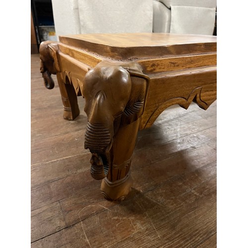 204 - solid carved tropical hardwood elephant table