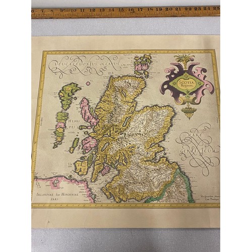 208 - Antique Scottish map Scotia Regnum (influenced by Mercator's Atlas)