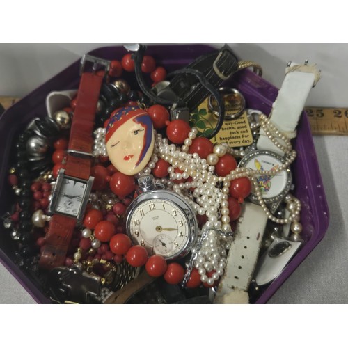 236 - Selection of costume jewellery & watches etc.