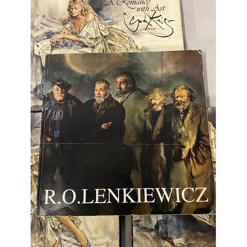 434 - 4 signed Artist books to include R.O.Lenkiewicz Printed signature & A Romance With Art By Gordon Kin... 