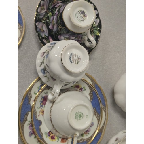 414 - Selection of part tea ware to include Royal Albert 'Prairie Crocus', Royal Albert 'Brig o doon', & H... 