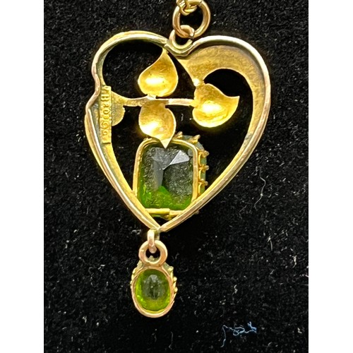 3 - 9ct gold art nouveau & peridot chain & pendant
3.05 grams