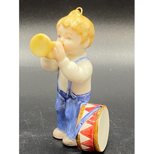 154 - Boxed rare Royal Copenhagen Little Skater along with Boy with trumpet and drum tree decoration and T... 