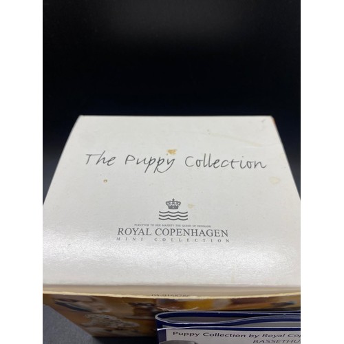 213 - 2 x boxed Puppy Collection by Royal Copenhagen figures - Old English Sheepdog and Basset Hound. Both... 