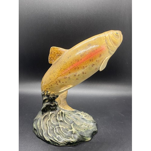 142 - 2 x Beswick leaping brown trout ornaments - No. 1032 and No. 1390. tallest stands approx. 7