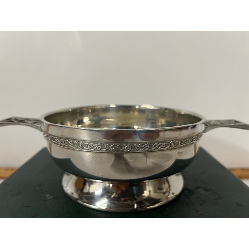 217 - Large pewter highland quaich