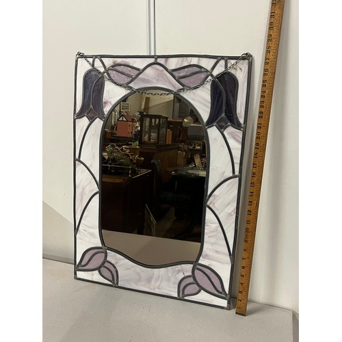 118 - Vintage lead & glass mirror