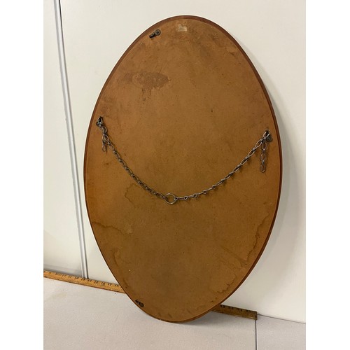 252 - Large vintage bevel edge oval mirror