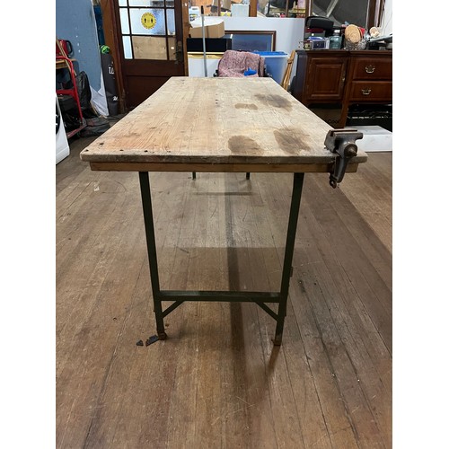 332 - Vintage folding trestle table