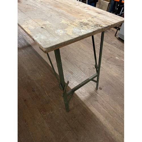 332 - Vintage folding trestle table