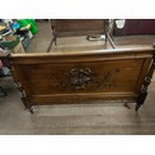 316 - victorian carved wooden bed frame