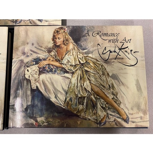 434 - 4 signed Artist books to include R.O.Lenkiewicz Printed signature & A Romance With Art By Gordon Kin... 