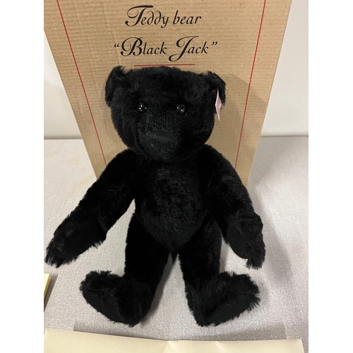 13 - Limited edition Boxed Steiff mohair fully jointed bear 'Black Jack' with box & certificate, Mint con... 