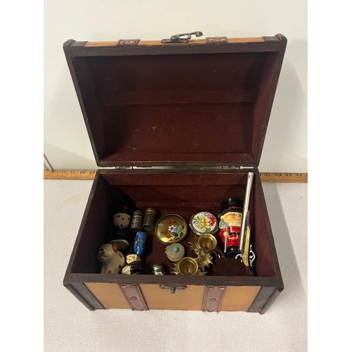 Vintage dome chest & contents