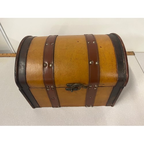 Vintage dome chest & contents