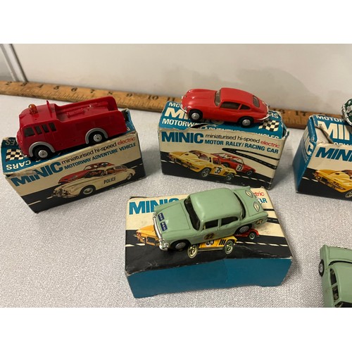 18 - Selection of vintage tri-ang Minic motor rally racing cars etc. Some in original boxes.