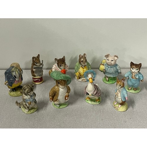 27 - 10 Beswick Beatrix Potter figures to include Miss Moppet & Taylor of Gloucestershire etc. All 1948-1... 