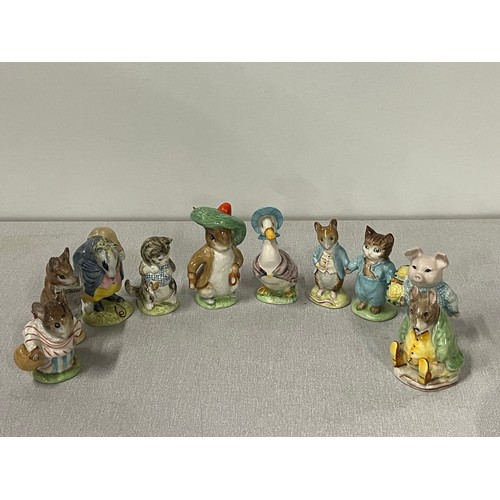 27 - 10 Beswick Beatrix Potter figures to include Miss Moppet & Taylor of Gloucestershire etc. All 1948-1... 