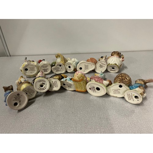 28 - 15 Beswick Beatrix Potter figures to include Sally Henny Penny, Hunka Munca & Pickles etc all circa ... 