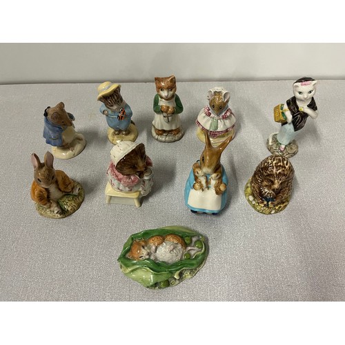 29 - 10 Beswick Beatrix Potter figures to include Timmy Willie sleeping, Old Mr Picklepin & Ginger etc, a... 