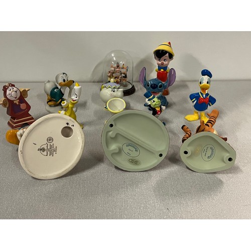 173 - Collection of Disney figures to include Cogsworth, Stitch &  Royal Doulton Donald Duck,