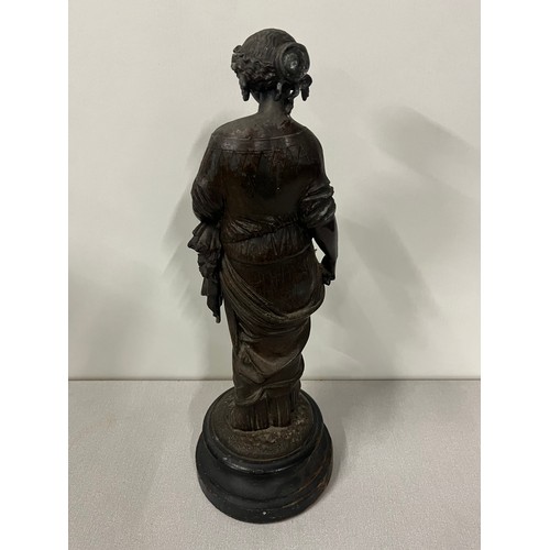 284 - Large spelter/bronzed statue on wooden base 19