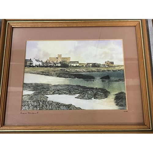 288 - selection of Angus stewart framed prints of Tobermoray, glen bellart etc