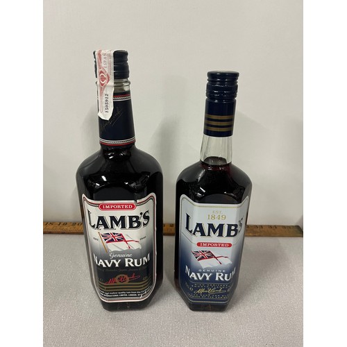 93 - 1 litre & 70cl full & sealed bottles of lambs navy rum