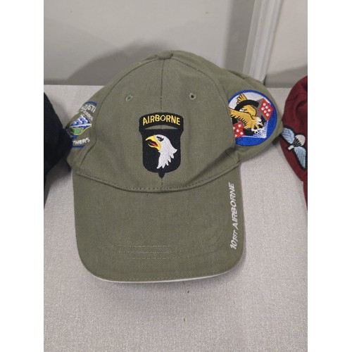 602 - 5 Baseball caps to include Land Rover, 82nd Airborne division, Pegasus paratroopers & 101st Airborne... 