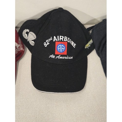 602 - 5 Baseball caps to include Land Rover, 82nd Airborne division, Pegasus paratroopers & 101st Airborne... 