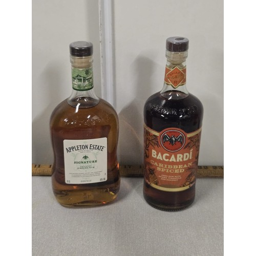 32 - 2 Bottles to include Full & sealed appleton estate signature jamaica rum along with bacardi caribbea... 