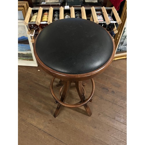 175A - Vintage oak architect swivel stool