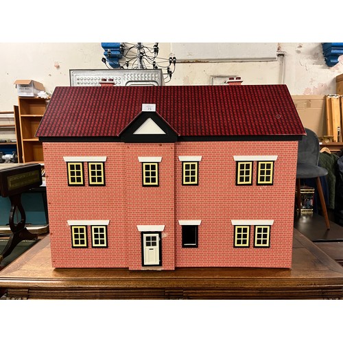 75 - Large mid century vintage hobbys dolls house with large selection of furniture etc 30 x 24 inches