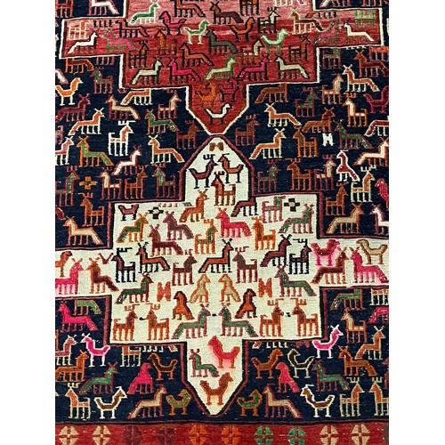 168 - Vintage aztec afghan/ turkish 100% wool rug 
57 x 42 inches