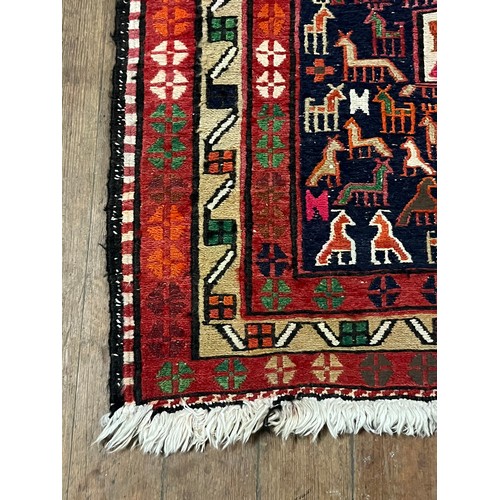 168 - Vintage aztec afghan/ turkish 100% wool rug 
57 x 42 inches