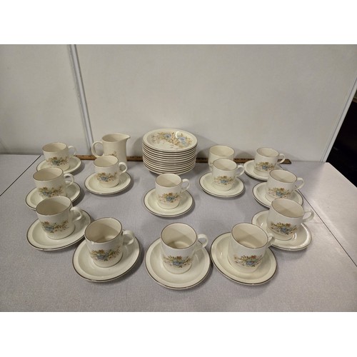 264 - 38 Piece Poole pottery 'Melbury' tea set with sugar, creamer & bowls