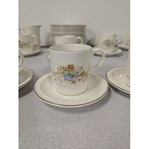 264 - 38 Piece Poole pottery 'Melbury' tea set with sugar, creamer & bowls